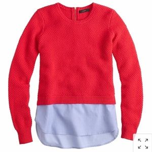 J Crew Lambswool Shirttail Sweater